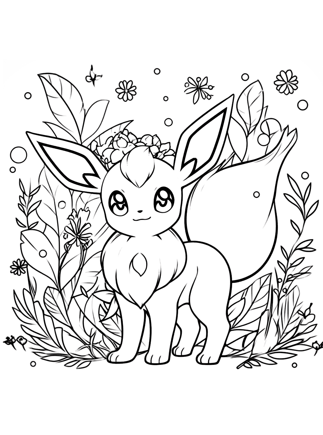 Cute Leafeon Coloring Pages