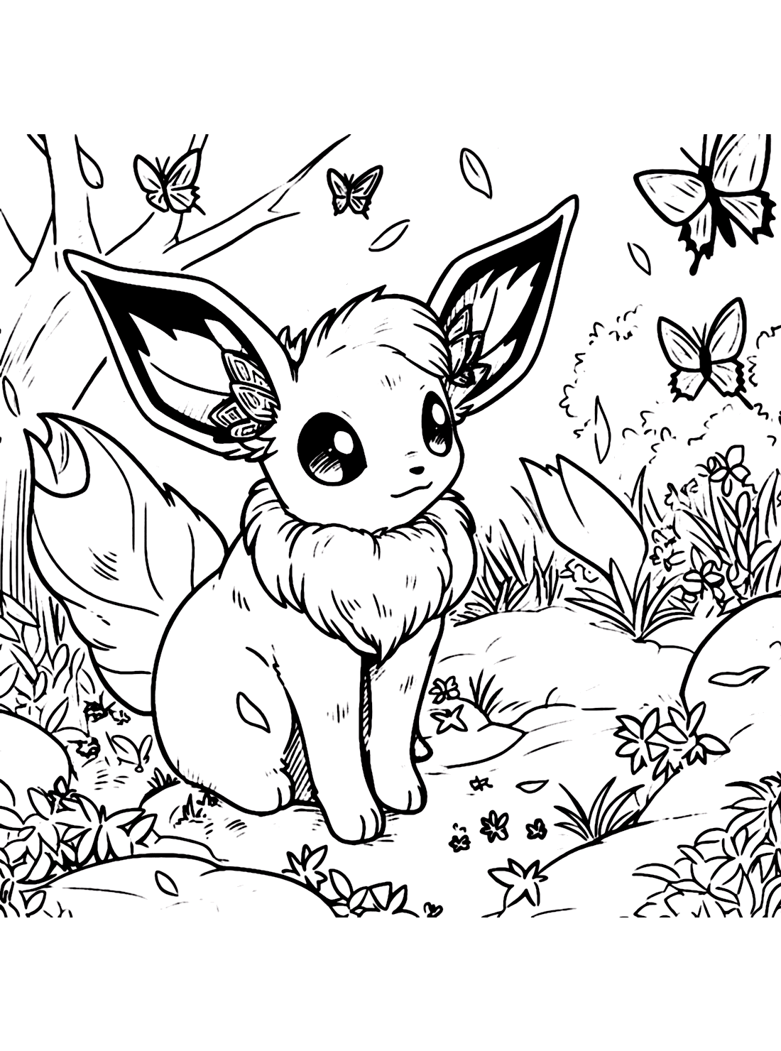 Glacieon Leafeon Coloring Page