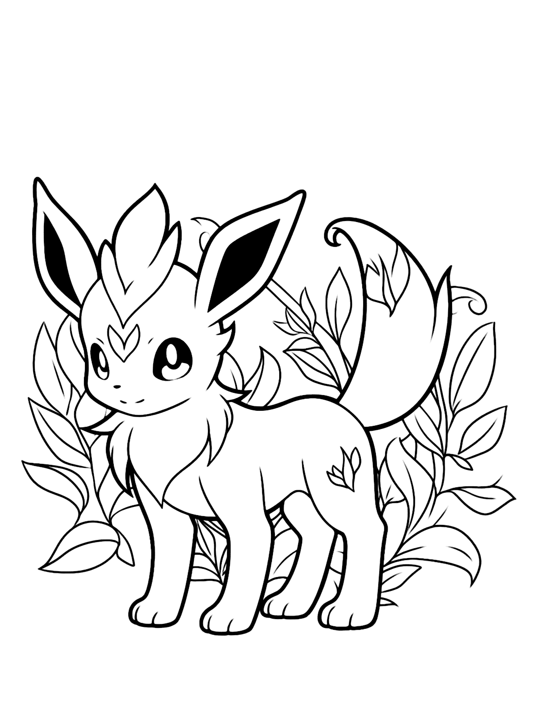 Pokemon Leafeon Drawing Coloring Page