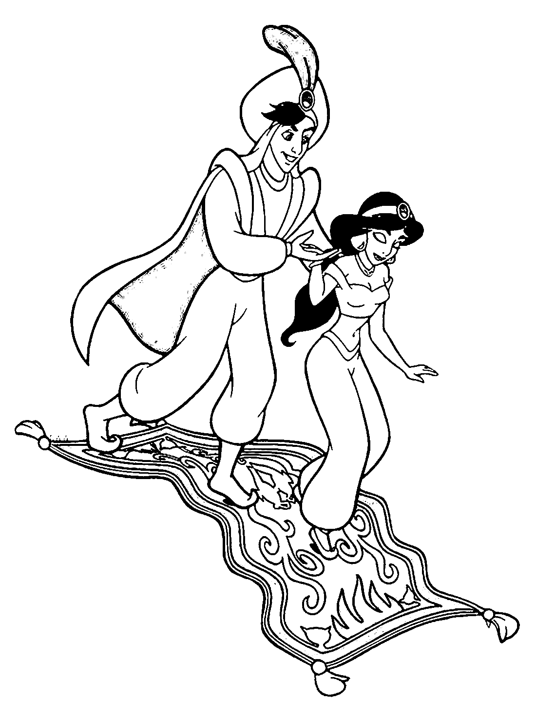 Aladdin and Jasmine Clip Art