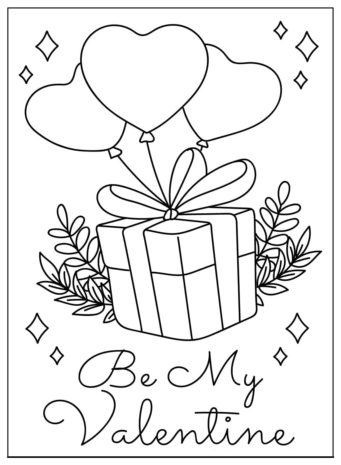 Free Printable Valentines Day Cards Coloring Page