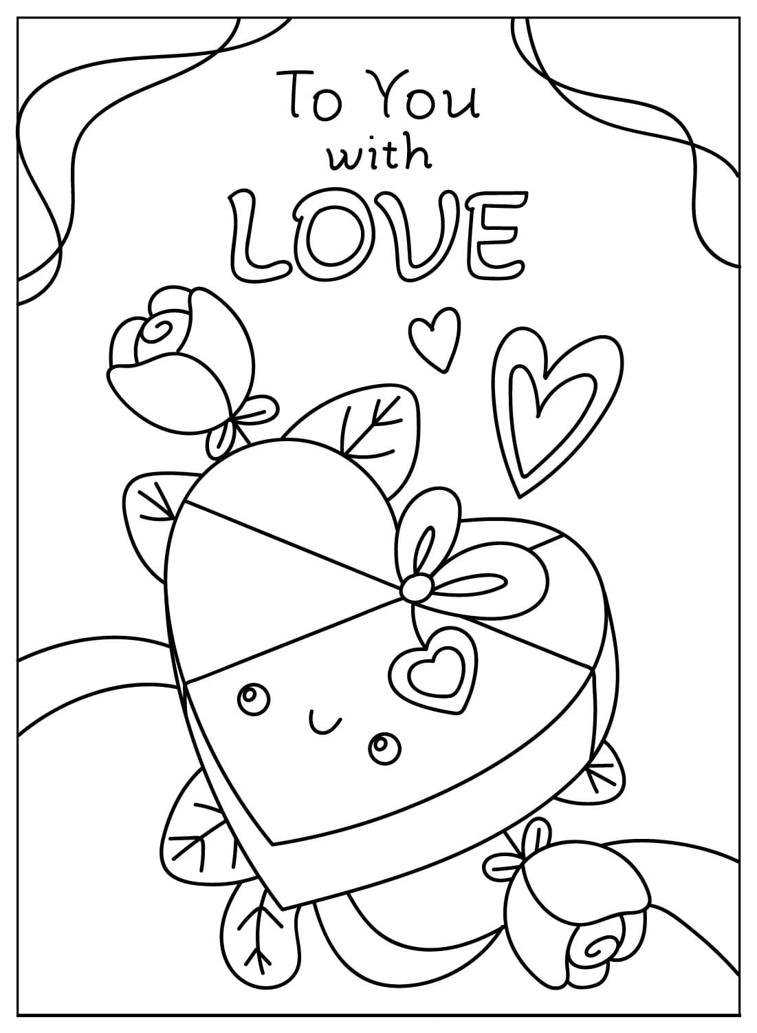 Free Valentines Day Cards Coloring Page