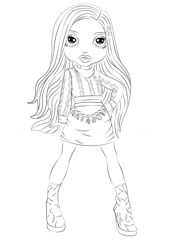 Gabriella Icely Rainbow High Coloring Page