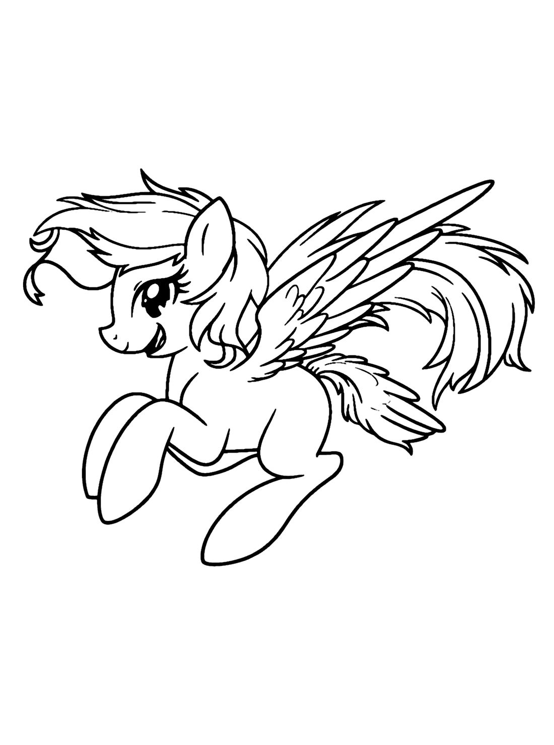 Lovely Rainbow Dash Free Coloring Pages