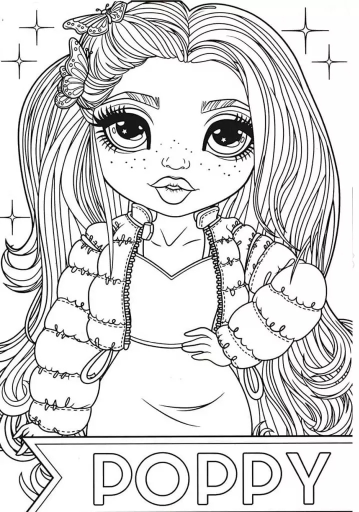 Poppy Rainbow High Coloring Page