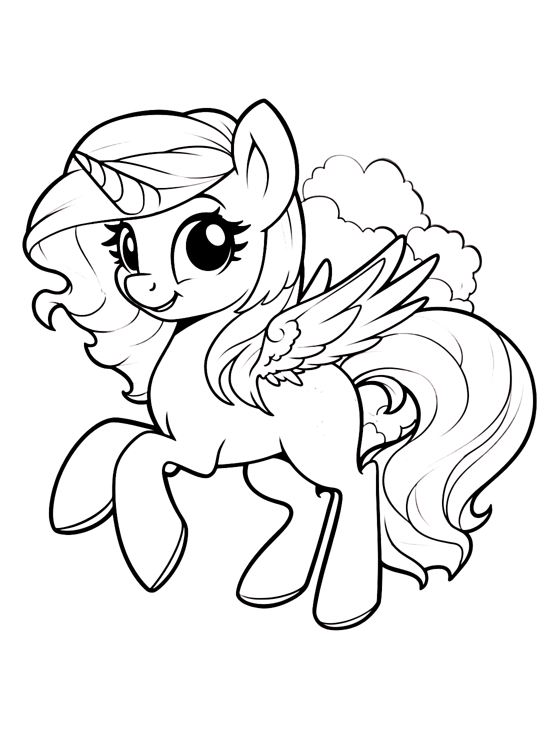 Princess Rainbow Dash Coloring Pages to Print