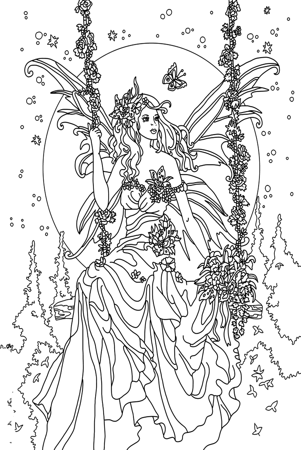 Printable Coloring Page Fairy