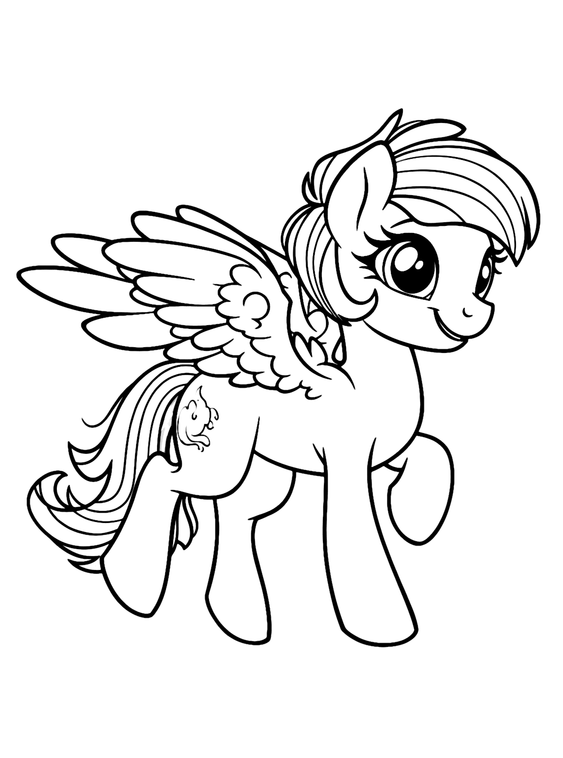 Printable Rainbow Dash Coloring Pages