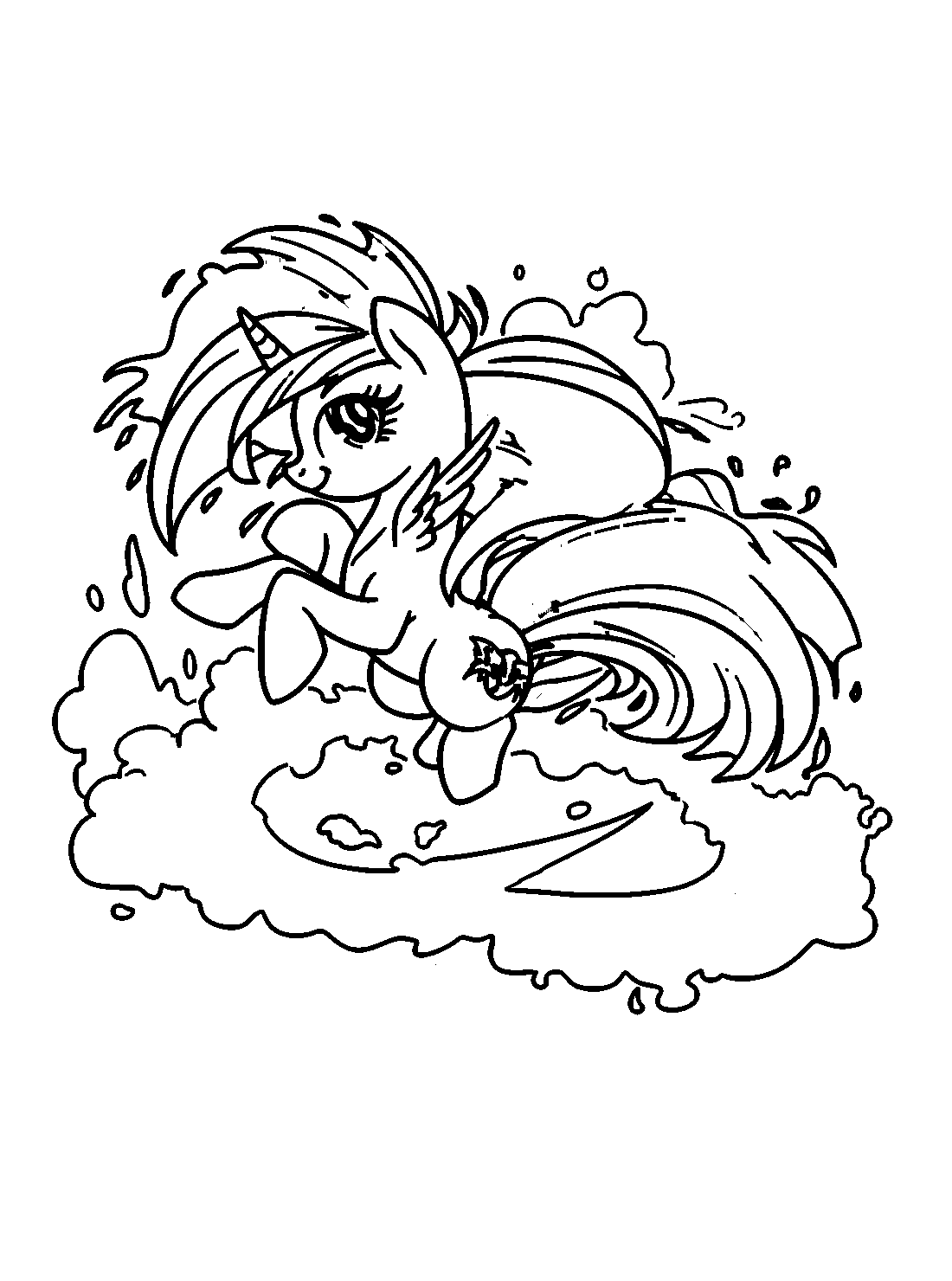 Sweet Princess Rainbow Dash Coloring Pages