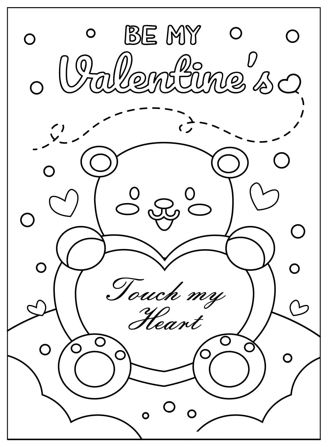 Valentines Day Cards Coloring Page Free