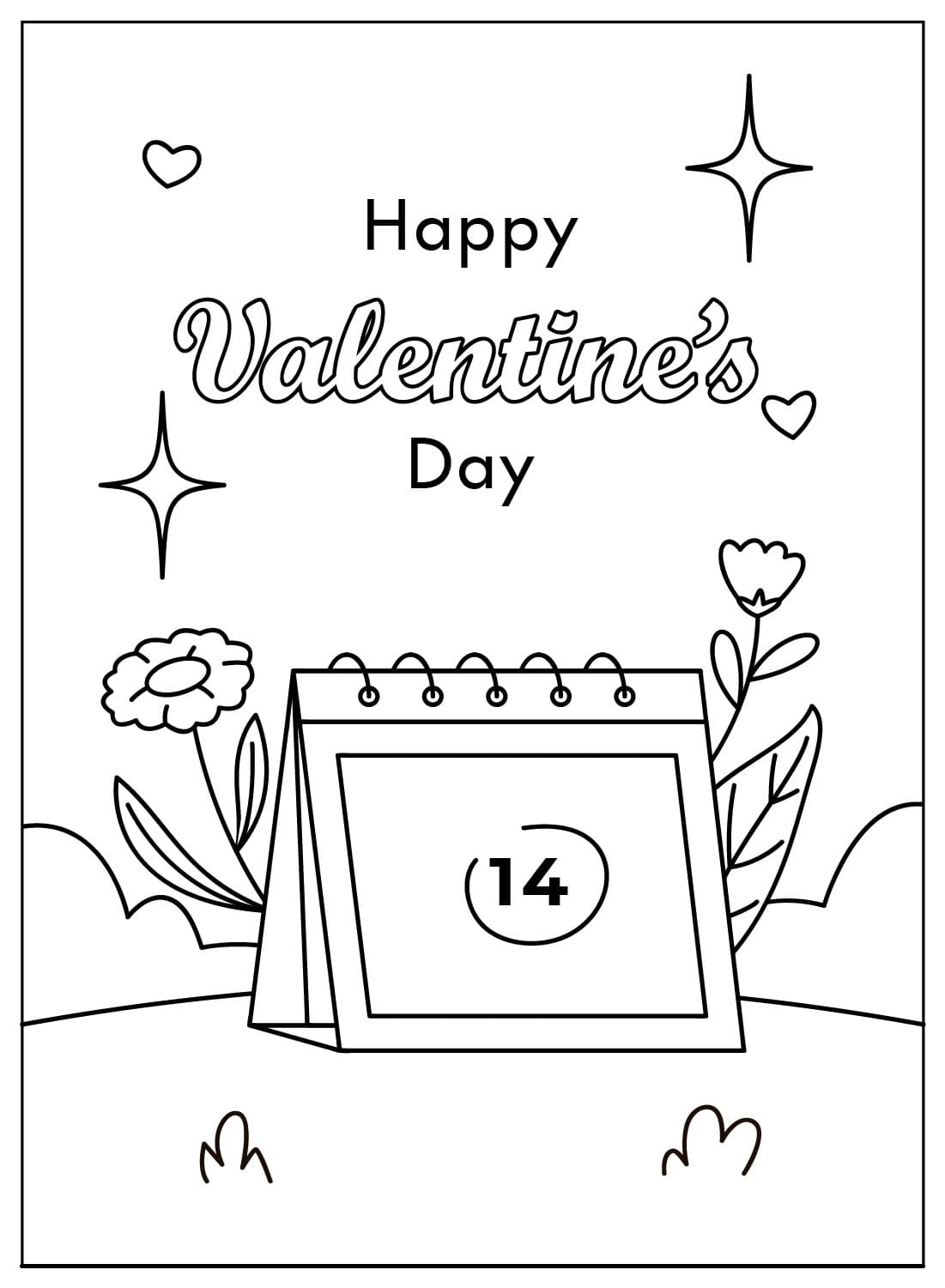 Valentines Day Cards Coloring Page Printable