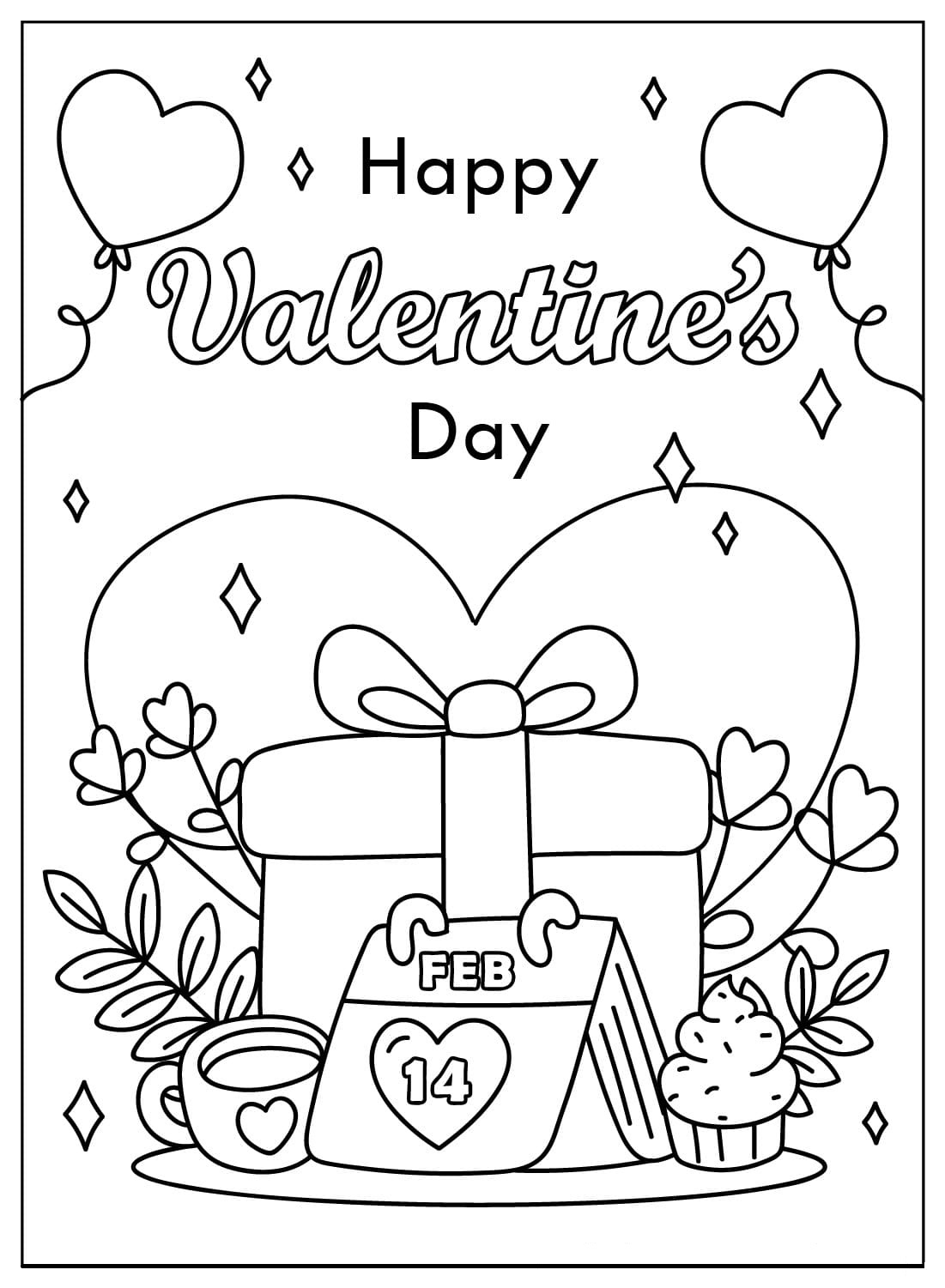 Valentines Day Cards Coloring Pages