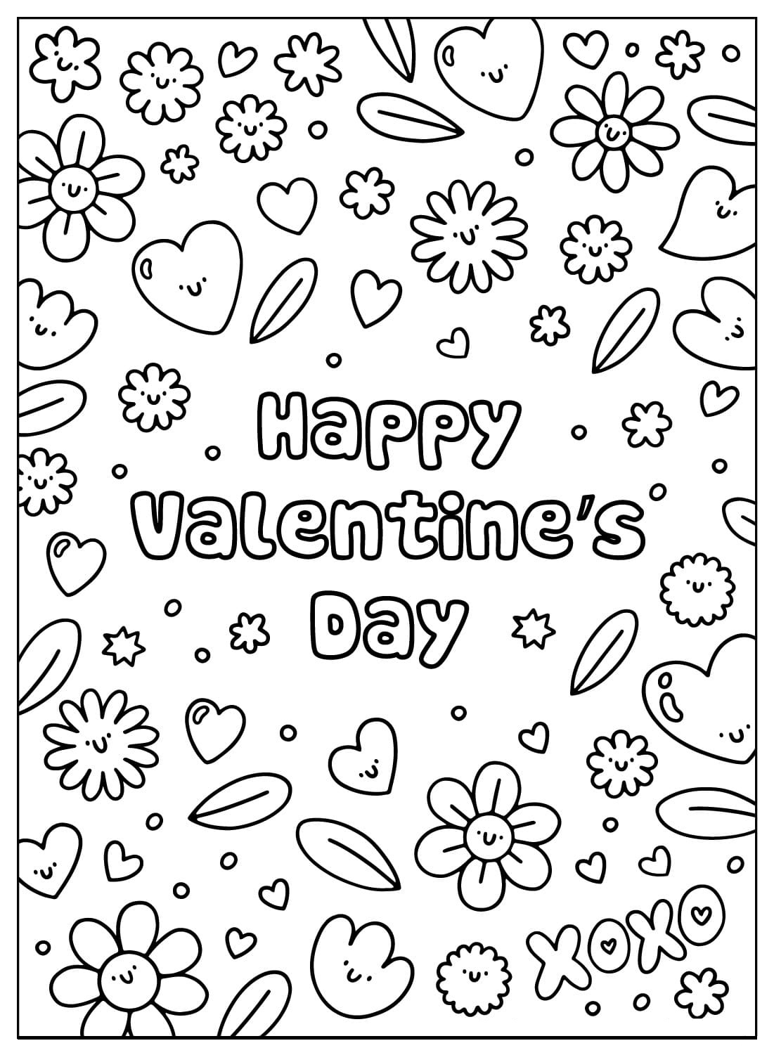 Valentines Day Cards Free Coloring Page